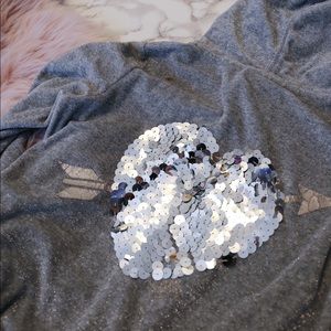 *SOLD* VS PINK Silver Zip Up Hoodie (S)